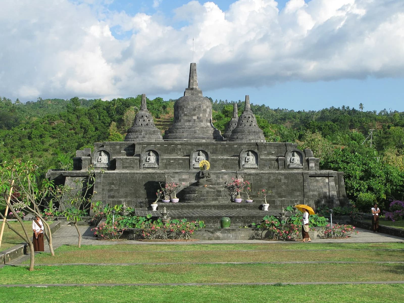Stupa terraces of Brahmavihara Arama Buddhist monastery in Banjar, north Bali