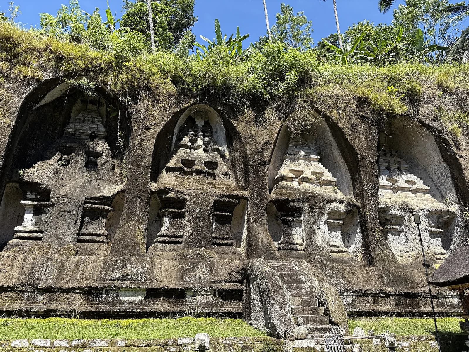 Four rock-cut candi shrines on the west side of Gunung Kawi, Tampaksiring, Bali
