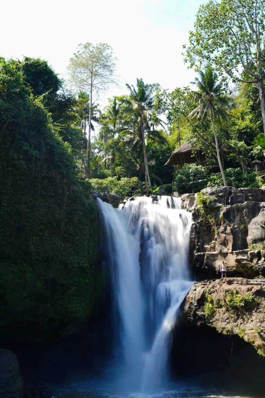 The wide falls of Tegenungan dropping into its pool below Ubud, Bali