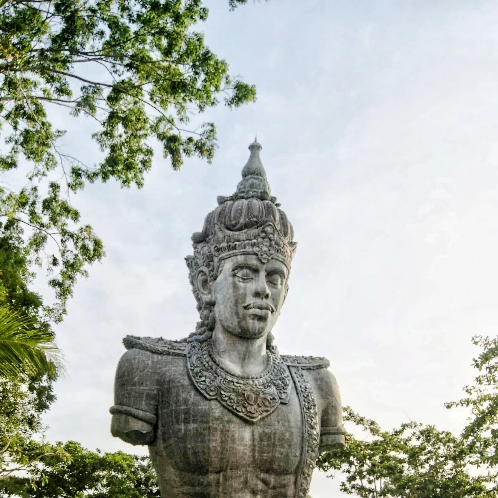 The Vishnu bust on its terrace at Plaza Wisnu, Garuda Wisnu Kencana Cultural Park, Bali
